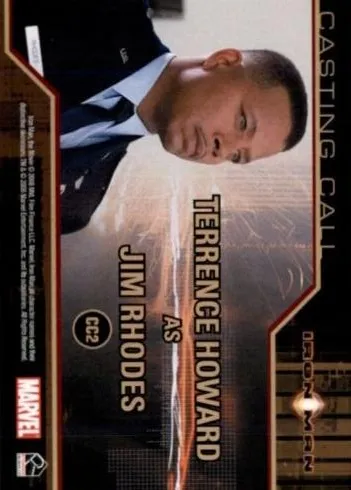 James Rhodes best rookie card - Terrence Howard - Iron Man - back