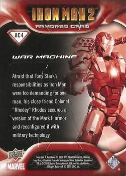 War Machine best rookie card - Don Cheadle - Iron Man 2 - back