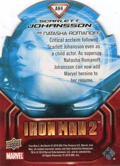 Natasha Romanoff best rookie card - Scarlett Johansson - Iron Man 2 - back
