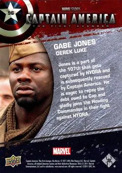 Derek Luke as Gabe Jones best rookie card - Captain America The First Avenger - back