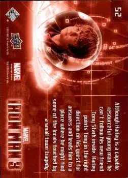 Ty Simpkins as Harley Keener best rookie card - Iron Man 3 - back