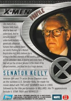 Senator Kelly best rookie card - Bruce Davison - X-Men - back