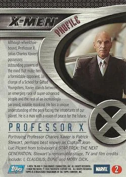 Professor X best rookie card - Patrick Stewart - X-Men - back