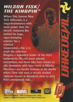 Kingpin best rookie card - Michael Clarke Duncan - Daredevil - back