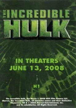 Hulk best rookie card - Edward Norton - The Incredible Hulk - back