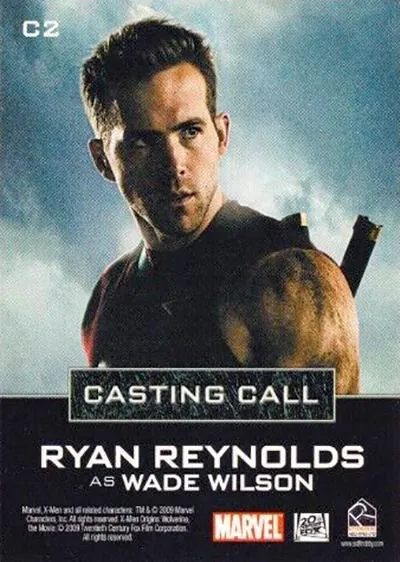 Deadpool best rookie card - Ryan Reynolds - X-Men Origins Wolverine - back